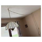 Vintage etched hanging light fixture