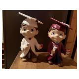 Ceramic graduate statues (2)1979, 1981