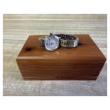 Helbros Quart anniversary watch, wooden storage