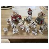 Dalmatian collection, music boxes, statues