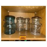 Pint glass topped jars (4)