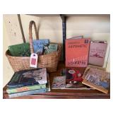 Basket of vintage books, Tarzan, Lone Ranger