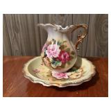 Floral bowl & pitcher set