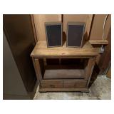 Media cabinet, stereo speakers