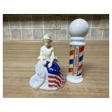 Avon Betsy Ross, Barber pole colgne bottles (2)