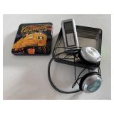 Coby digital pocket radio, headphones