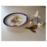 Sterling china plate, bird suncatcher, miniature