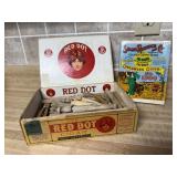 Cigar box, clothespins, Sears catalog