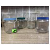Golden Harvest glass canisters (4)
