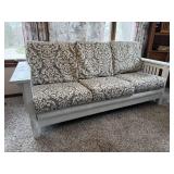 White painted mission style sofa