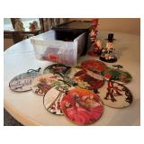 Christmas decorations, handmade, etched