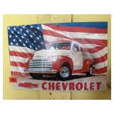Patriotic Chevrolet metal sign