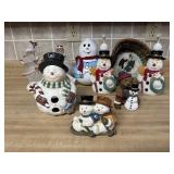 Snowman collection, soad dispensers, painted