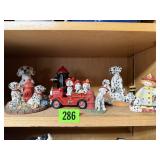 Fire engine, dalmatian collectibles, hydrant
