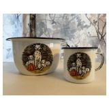 Dalmatian enamel bowl, cup