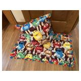 M&M youth fleece blanket, matching pillow