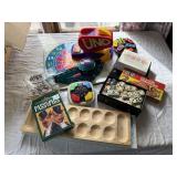 Board, electronic games, dominoes, Uno shuffle,