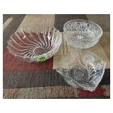 Glass, crystal serving bowls (3)