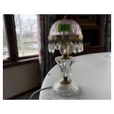Pink crystal boudoir lamp