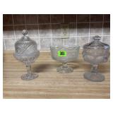 Pedestal dishes (3)