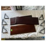 Wall shelves (3), metal shelf brackets, 3 pairs