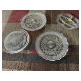 Glass serving platters (4)