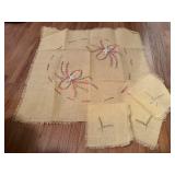 Needlepoint tablecloth, napkins