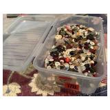 Button collection, tote included