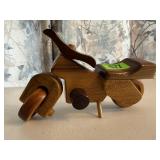 Wooden toy motorcycle