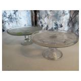 Glass cake stands (2)