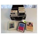 8 Track tapes, storage case