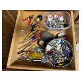 Contents of utility drawer, hand tools, clamps,