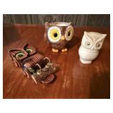 Owl lot, colgne bottle, planter, key holder