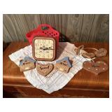 Cottage core wall decor, battery operated clock,