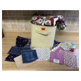 Cube tote, fleece, cotton fabric yardage, fat