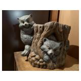 Raccoon ceramic planter