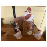 Cottage core goose switch plates, figurines