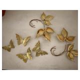 Vintage Home Interiors wall butterflies, leaves