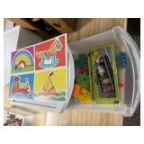 Organizer drawer of paints, craft sponges,