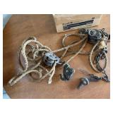 Pulleys, rope