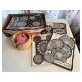 Knitting yard holder, pattern books
