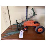 Handcrafted wooden tractor