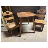 Child table, chairs (2)