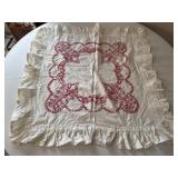 Needlepoint ruffled tablecloth