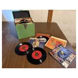 Case of 45 music records