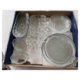 Hostess glassware, relish, cracker, bowls,
