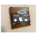 Vintage owl painting