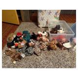 Storage tote, beanie baby toys