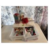 Organizer of craft supplies, beads, ribbon