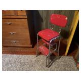 Red vintage stool